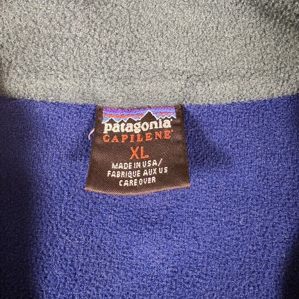 Vintage Patagonia Capilene Fleece Pullover Mens XL USA Blue Green 1/4 Zip 90s - Picture 5 of 9